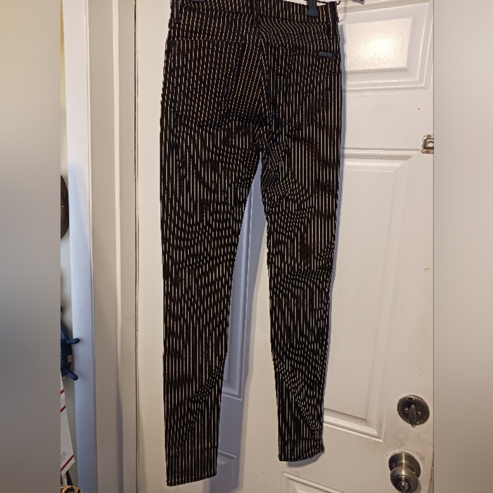 👖HUDSON NEW!! Black&Gold Stripes DENIM,🇺🇸Made in U.S.A.,Nice Gift.🎁 - Picture 7 of 8